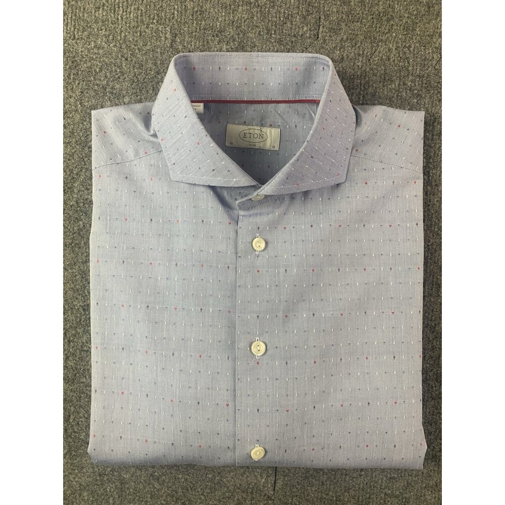 Eton Slim Mens 100% Cotton Long Sleeve Dress Shirt Size 41-16 Multicolor